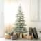 7ft. Pre-Lit Flocked Woodland Fir Artificial Christmas Tree, Warm White LED Lights